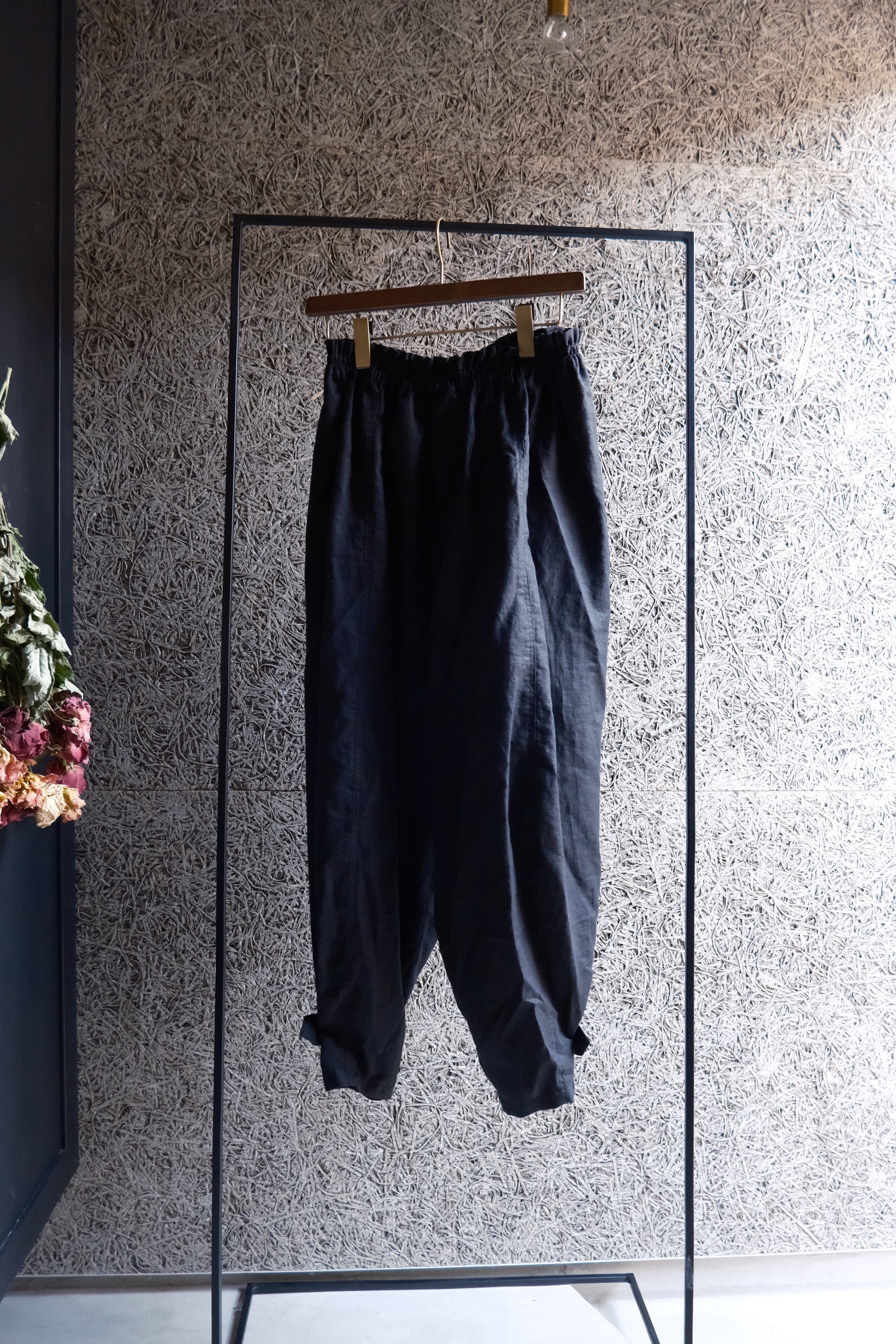 balloon puff pants-black