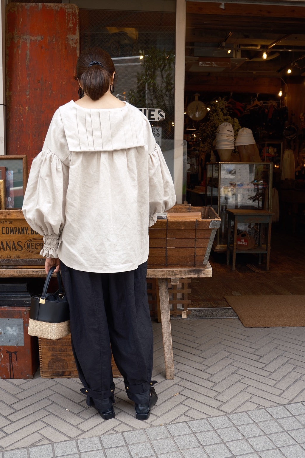 sailor puff blouse - écru
