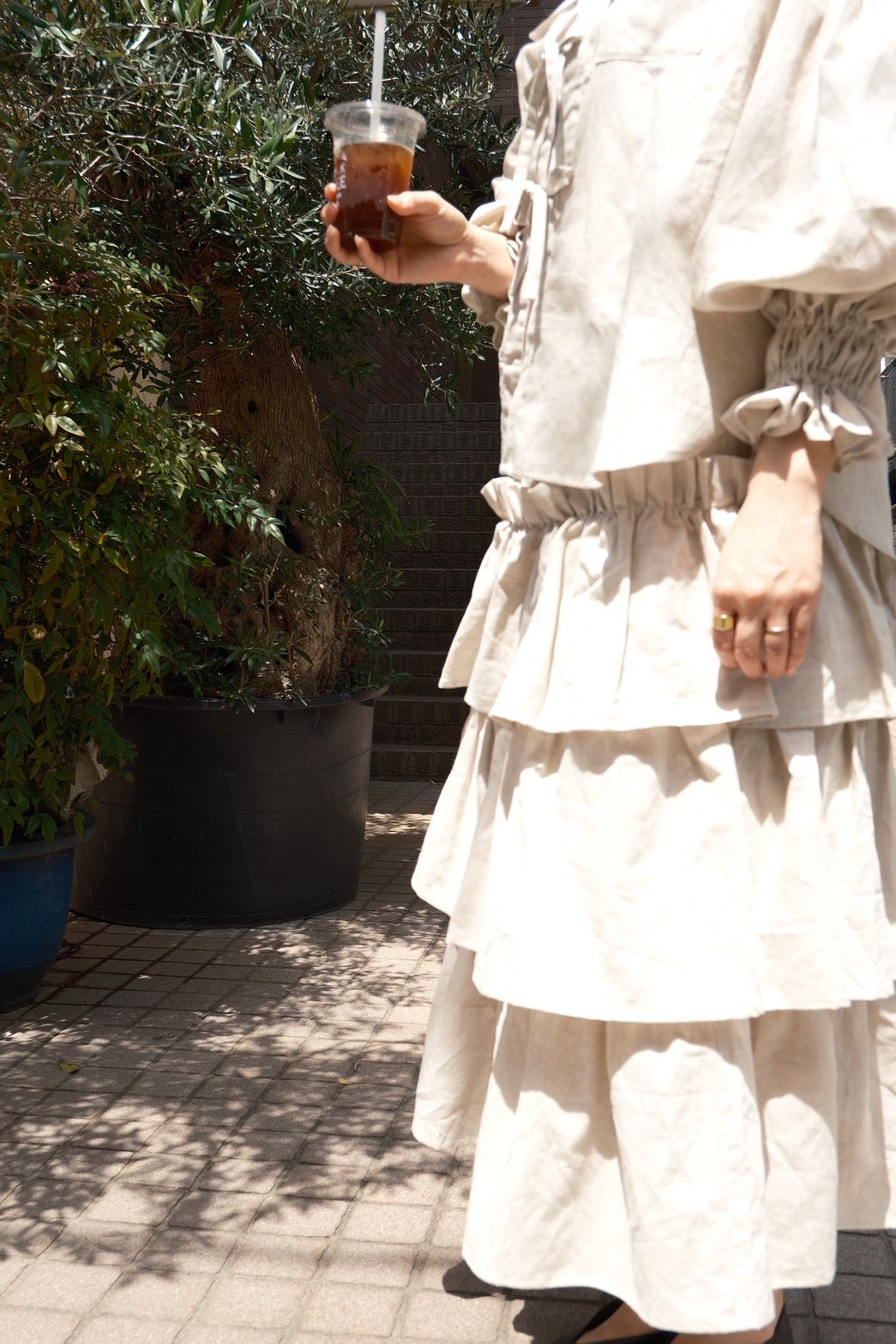 frill skirt - écru