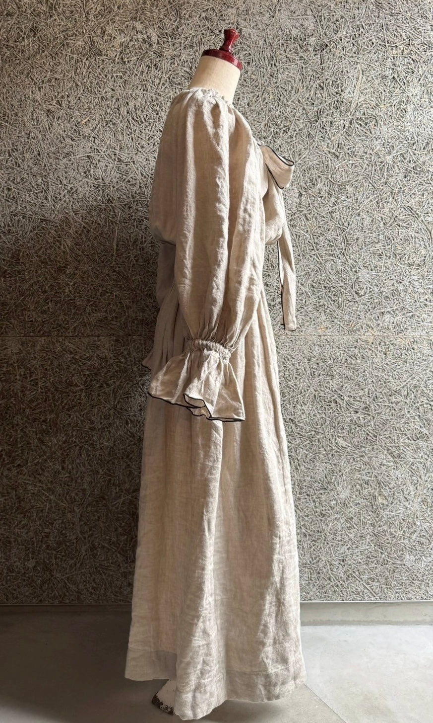 linen ribbon puff onepiece(écru)