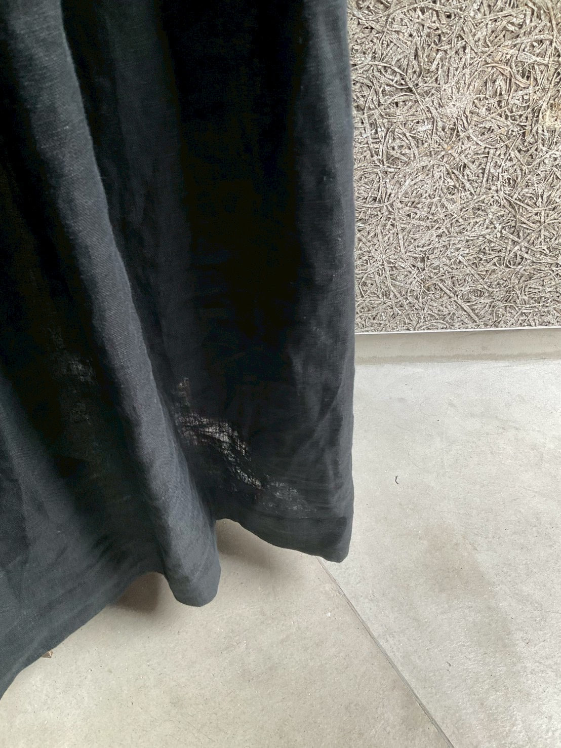 linen ribbon puff onepiece(black)