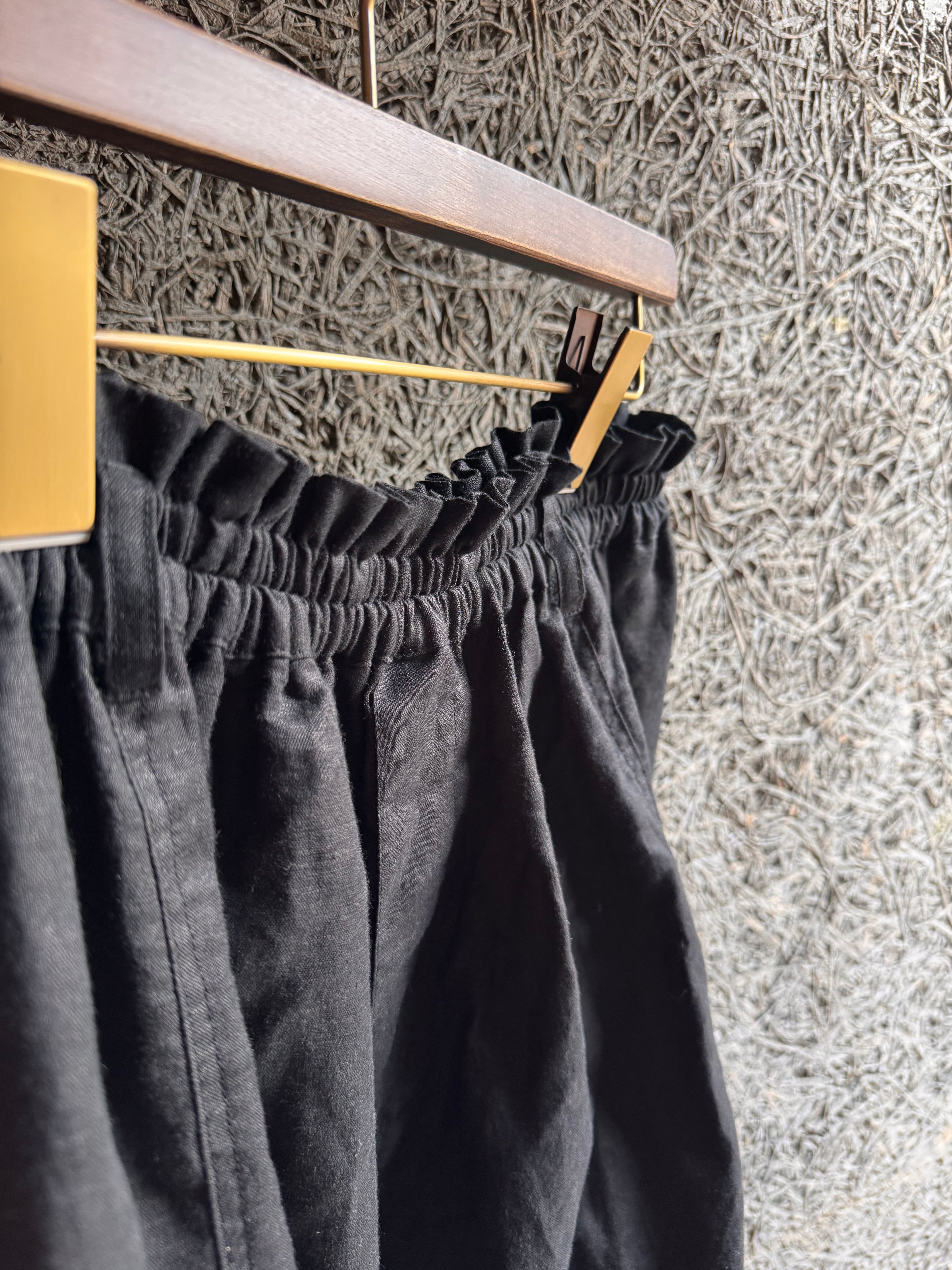 balloon puff pants-black