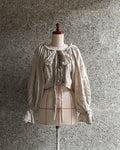 【予約】linen ribbon puff blouse(écru)
