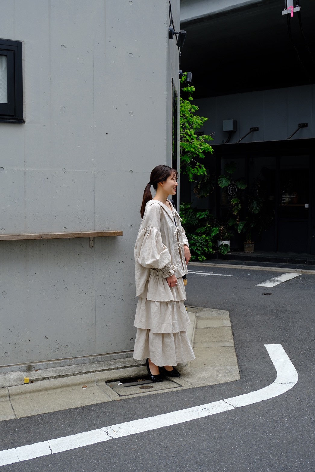 frill skirt - écru