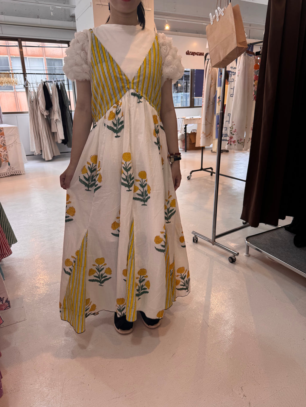 frappé cami dress(パッチワークイエロー)