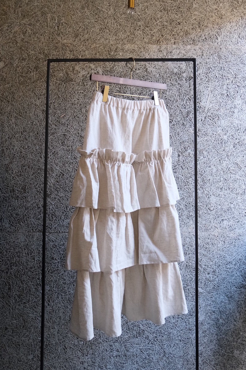 frill skirt - écru