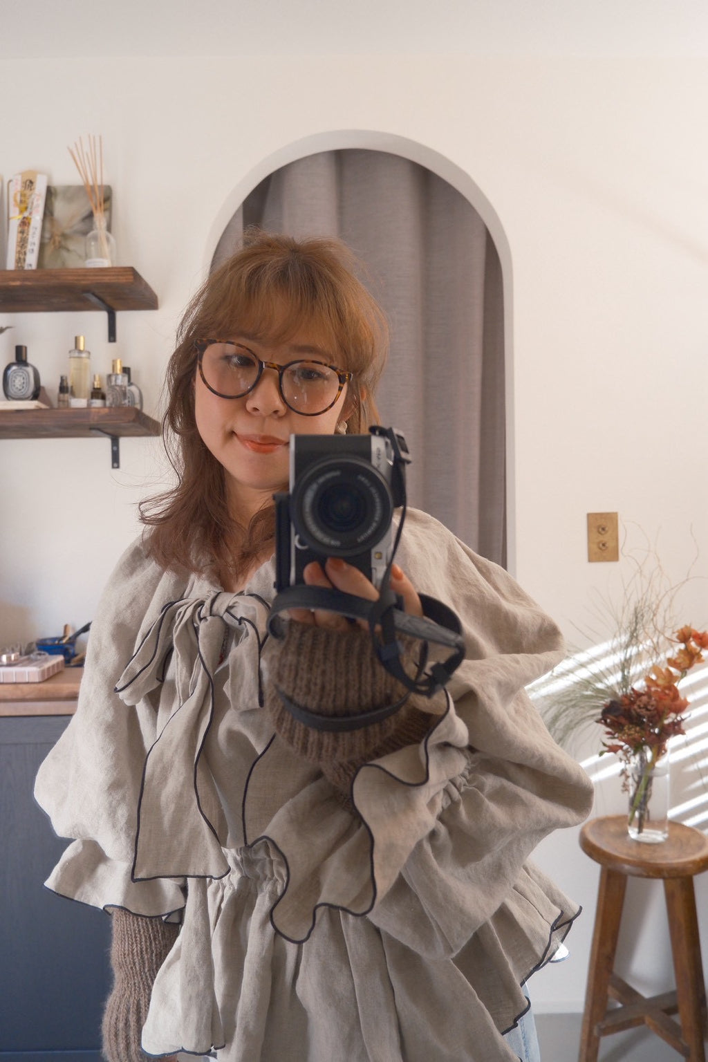 【予約】ribon puff peplum(écru)