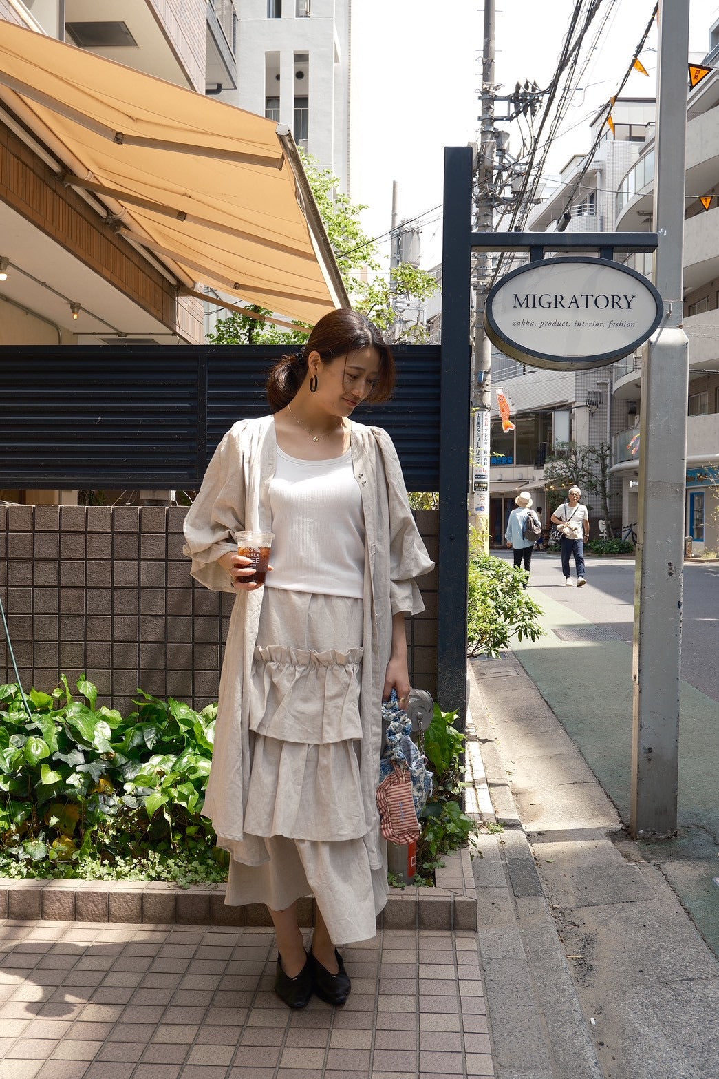 frill skirt - écru