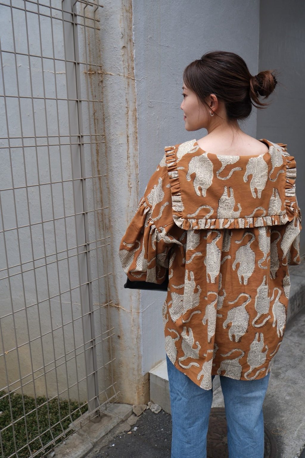 sailor puff blouse ｜ BLOCK PRINT