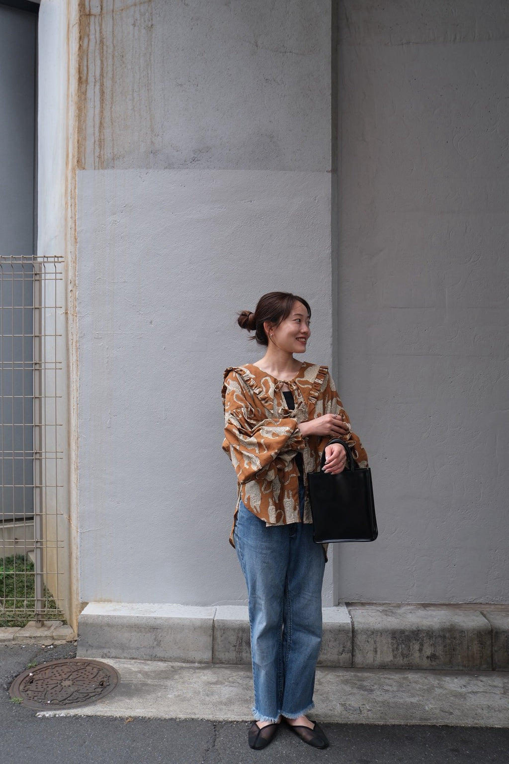 sailor puff blouse ｜ BLOCK PRINT