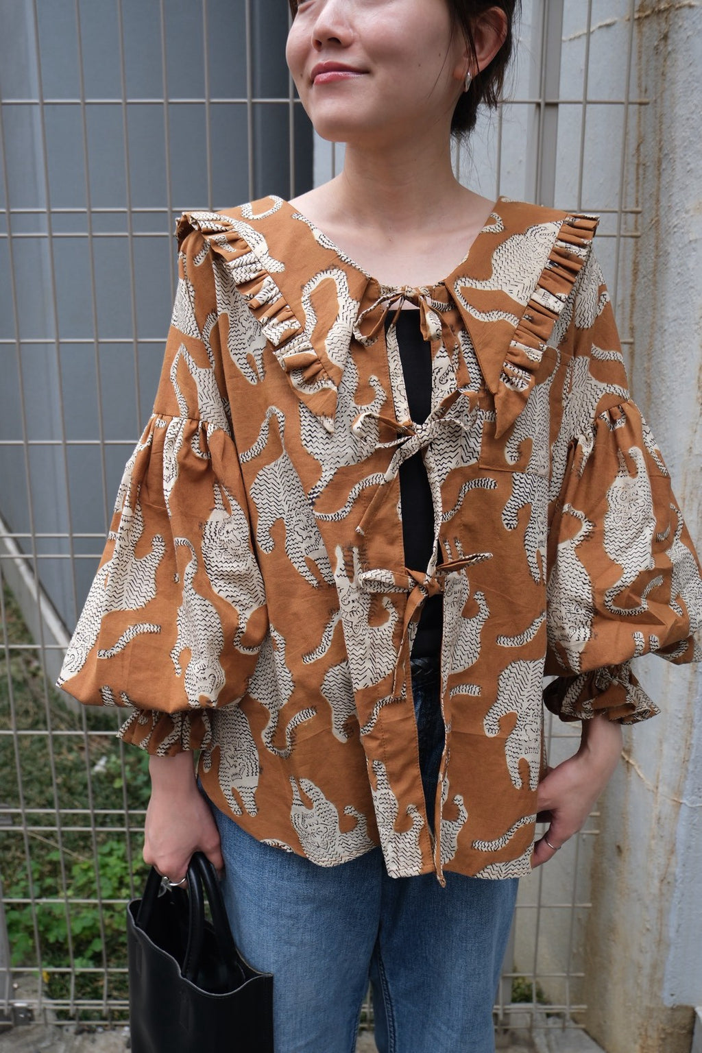 sailor puff blouse ｜ BLOCK PRINT