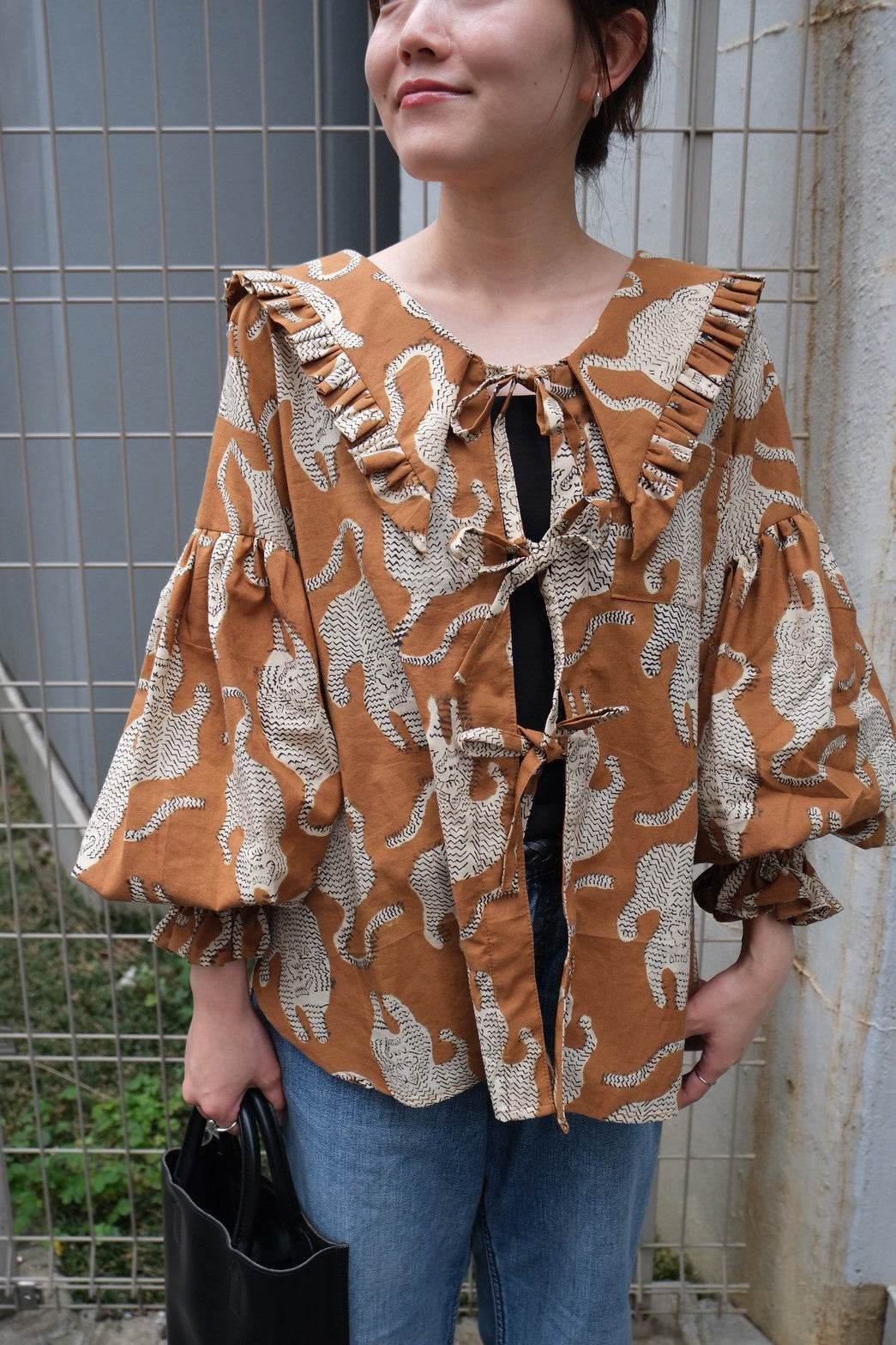 sailor puff blouse ｜ BLOCK PRINT