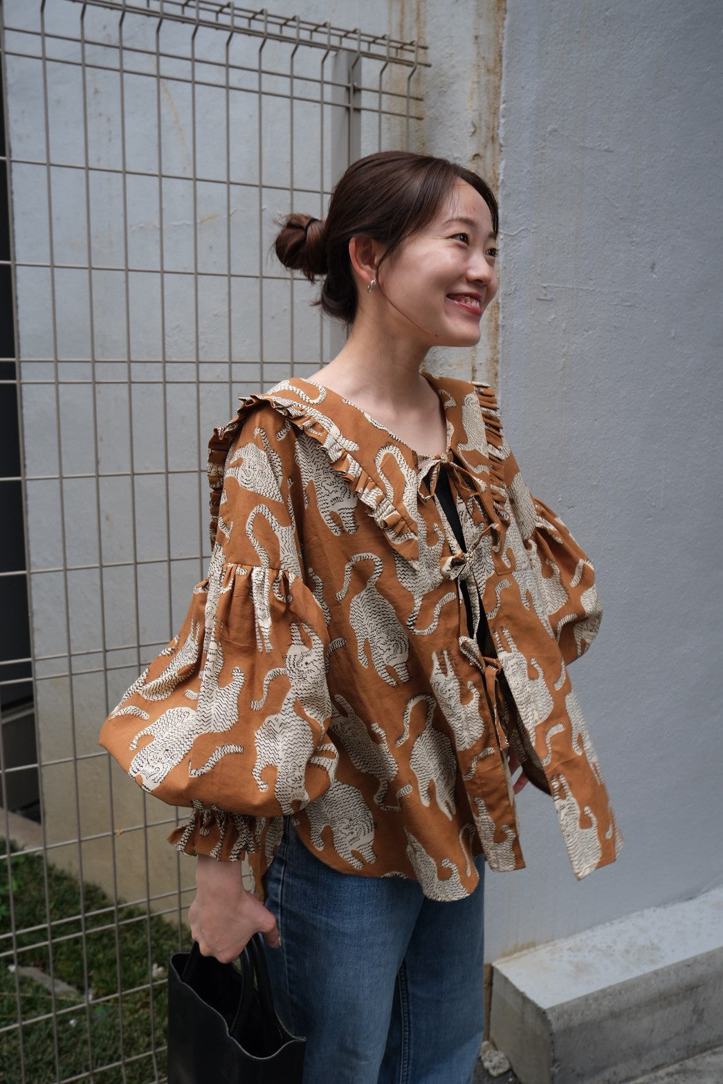 sailor puff blouse ｜ BLOCK PRINT