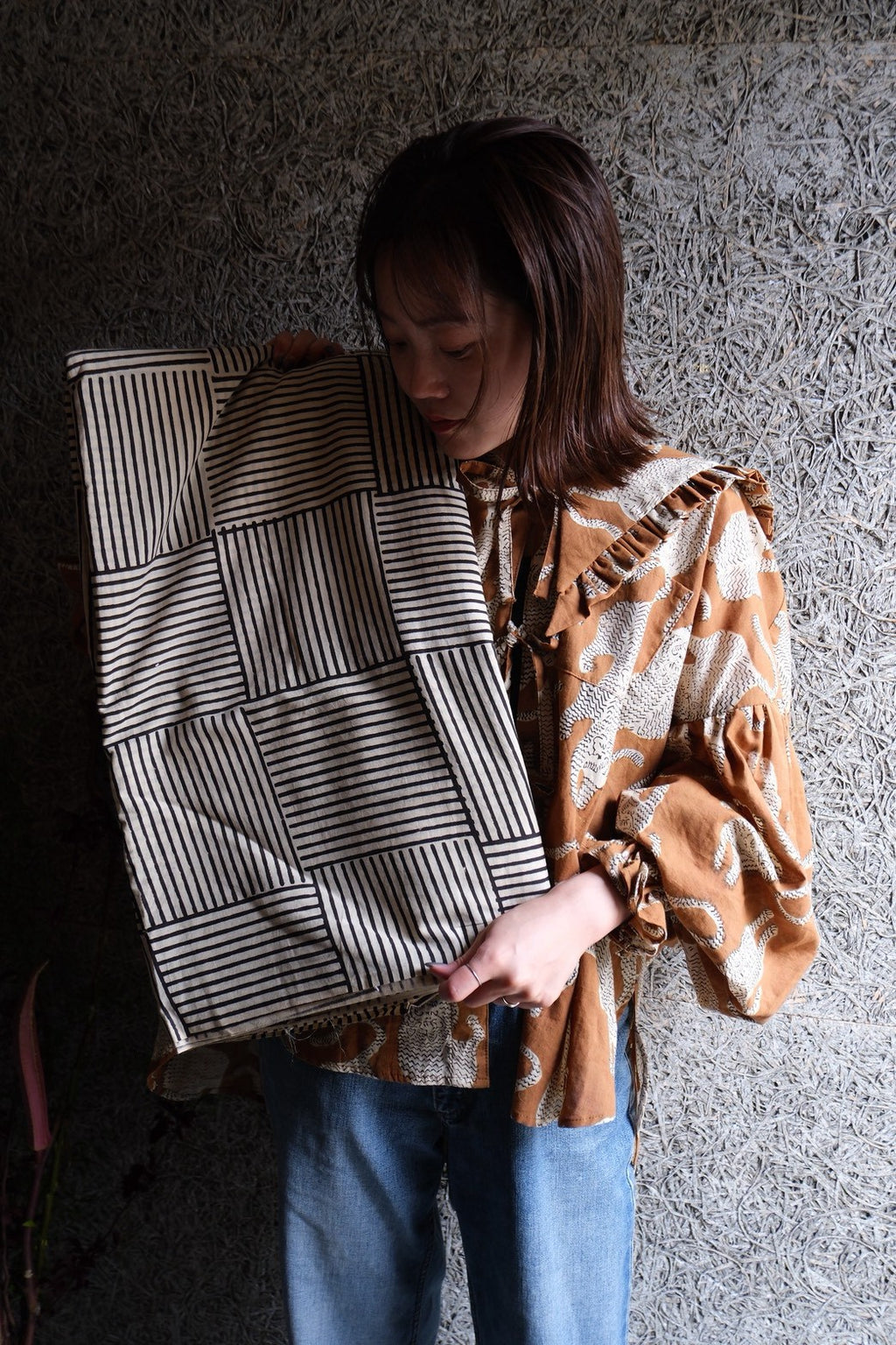 sailor puff blouse ｜ BLOCK PRINT