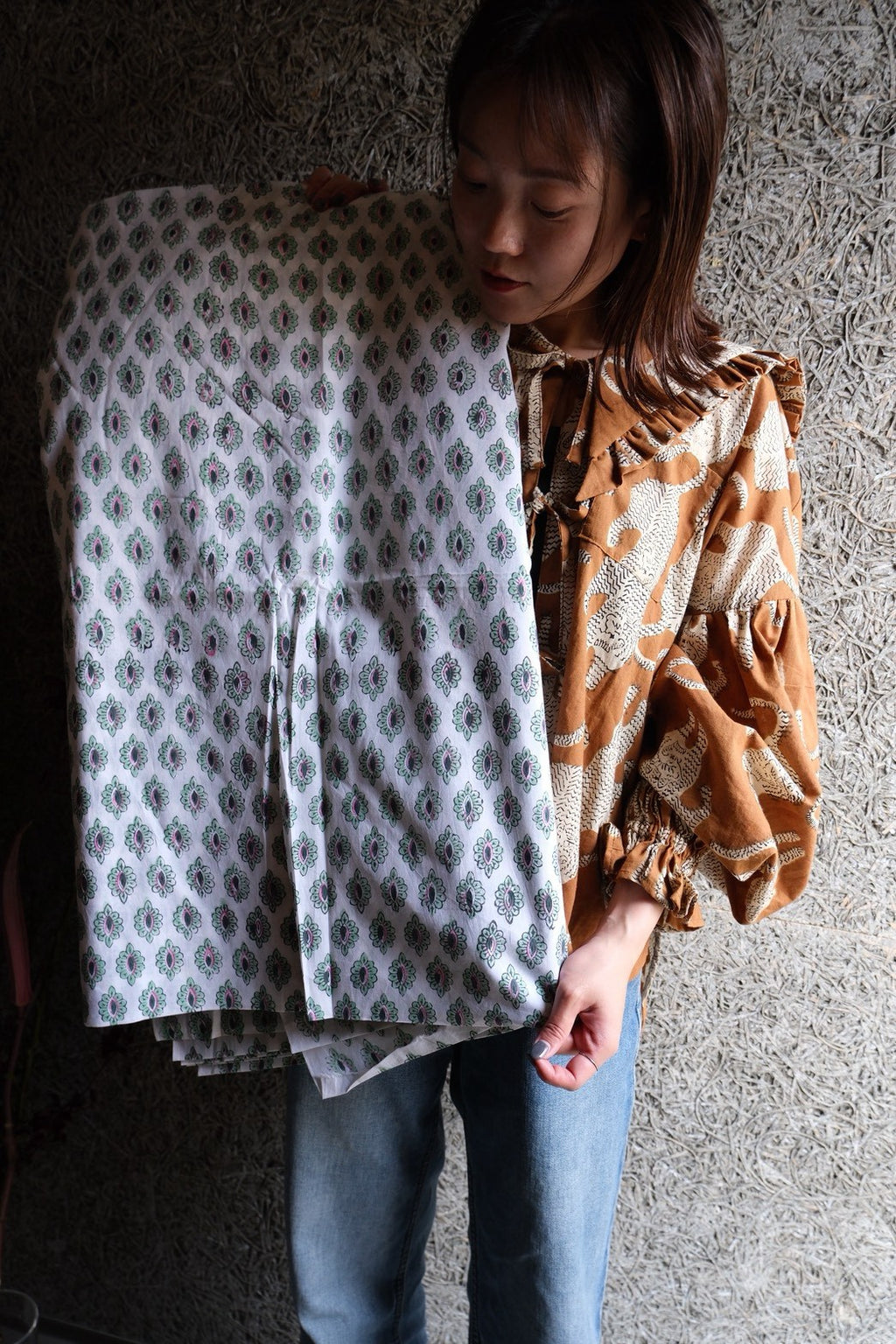 sailor puff blouse ｜ BLOCK PRINT