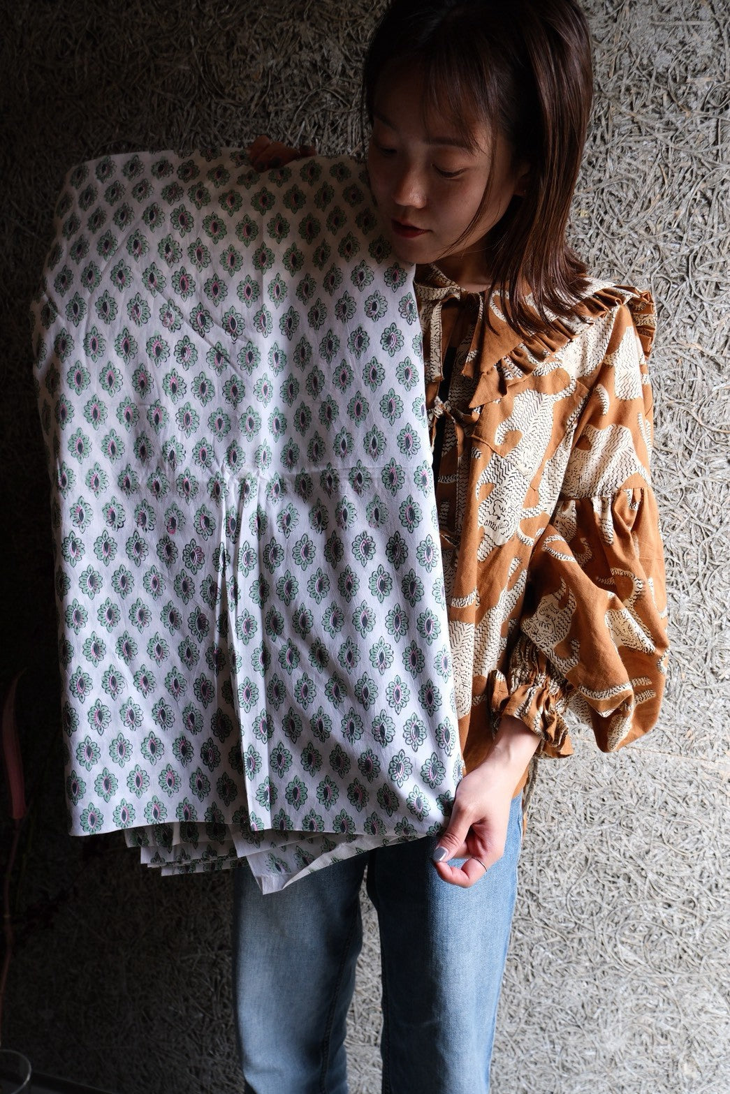 sailor puff blouse ｜ BLOCK PRINT