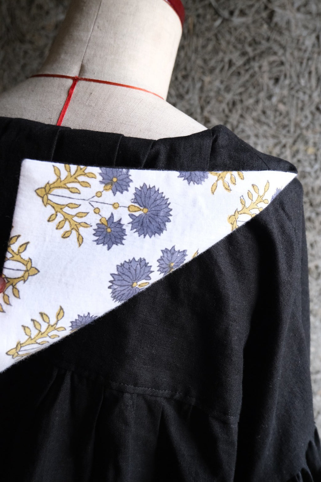 sailor puff blouse - black