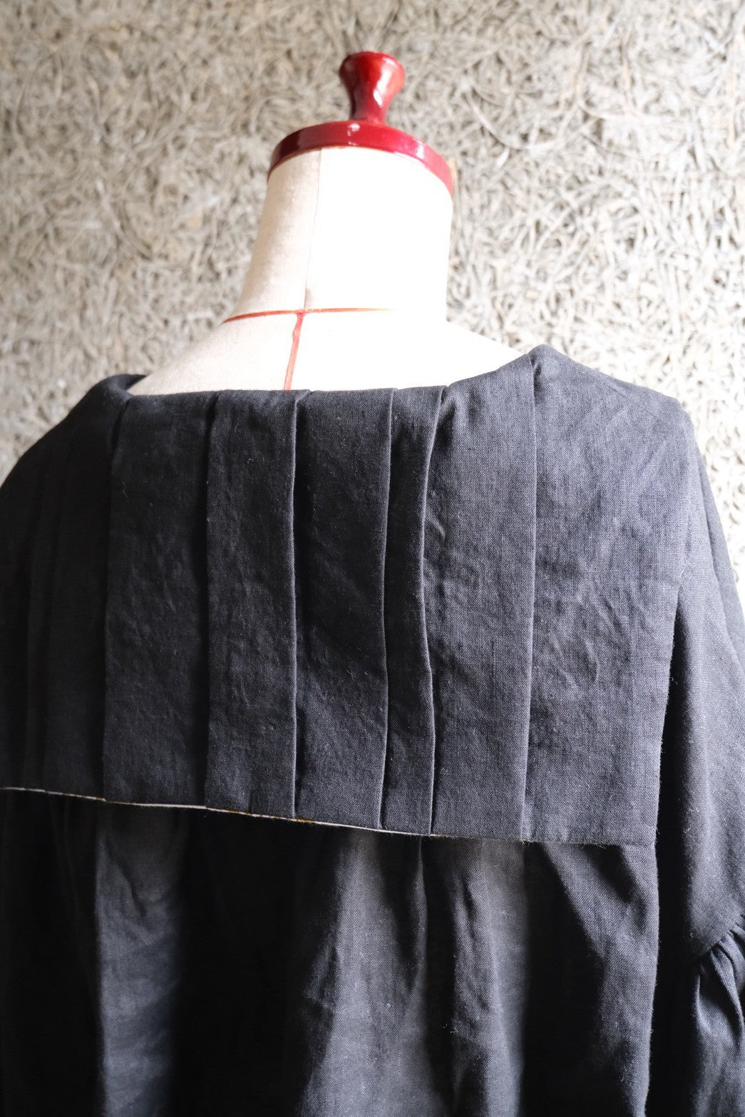 sailor puff blouse - black